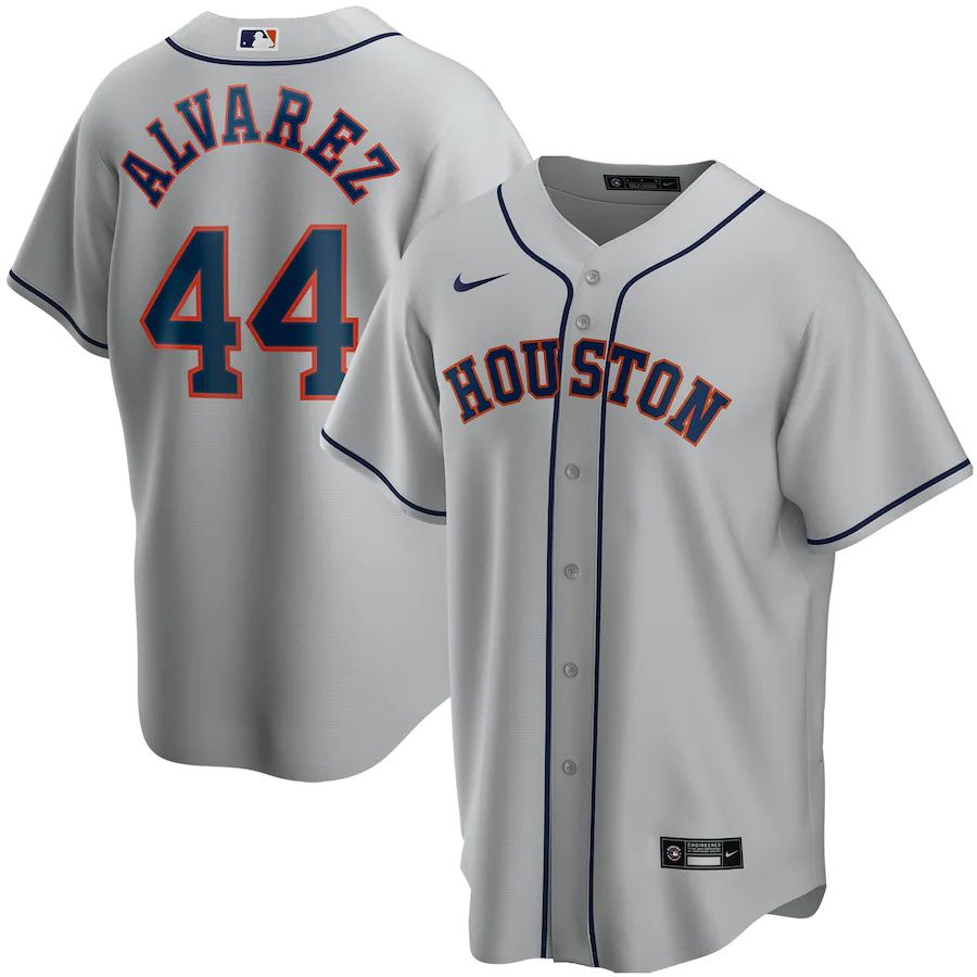 Mens Houston Astros #44 Yordan alvarez Nike Gray Road Replica Player MLB Jerseys